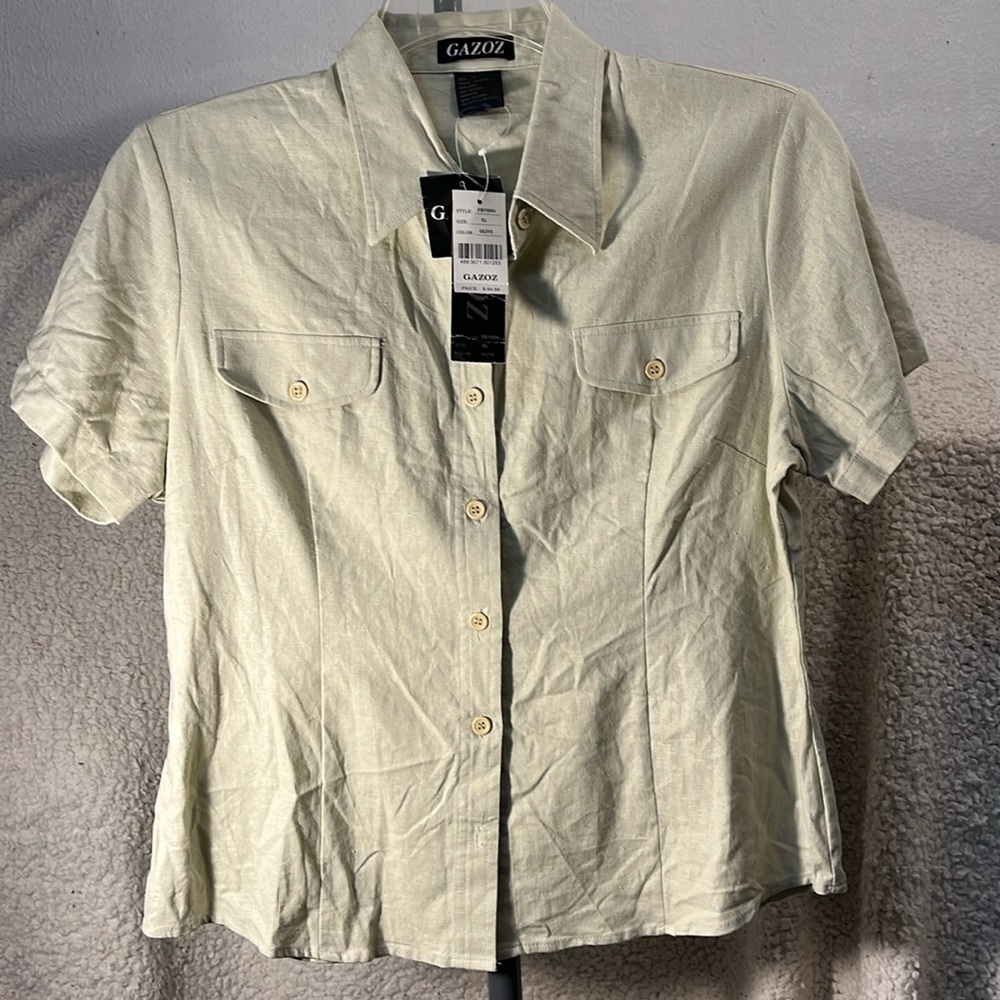 GAZOZ Olive 🫒 Colored Button Up Top